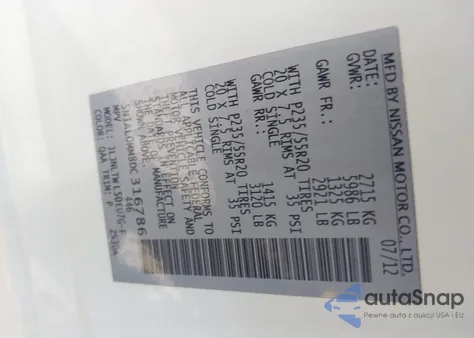 2013 Infiniti Jx35 из США, поврежденный, VIN 5N1AL0MM8DC316786